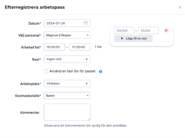 Tider - Efterregistrera arbetspass@2